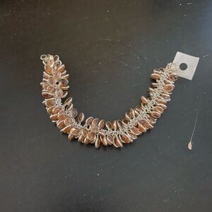 Amber tone glass bracelet